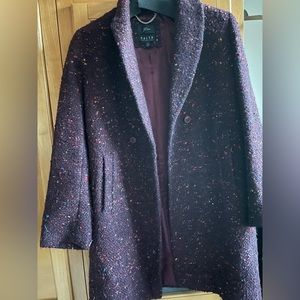 J Crew Wool Tweed Topcoat, Size 10